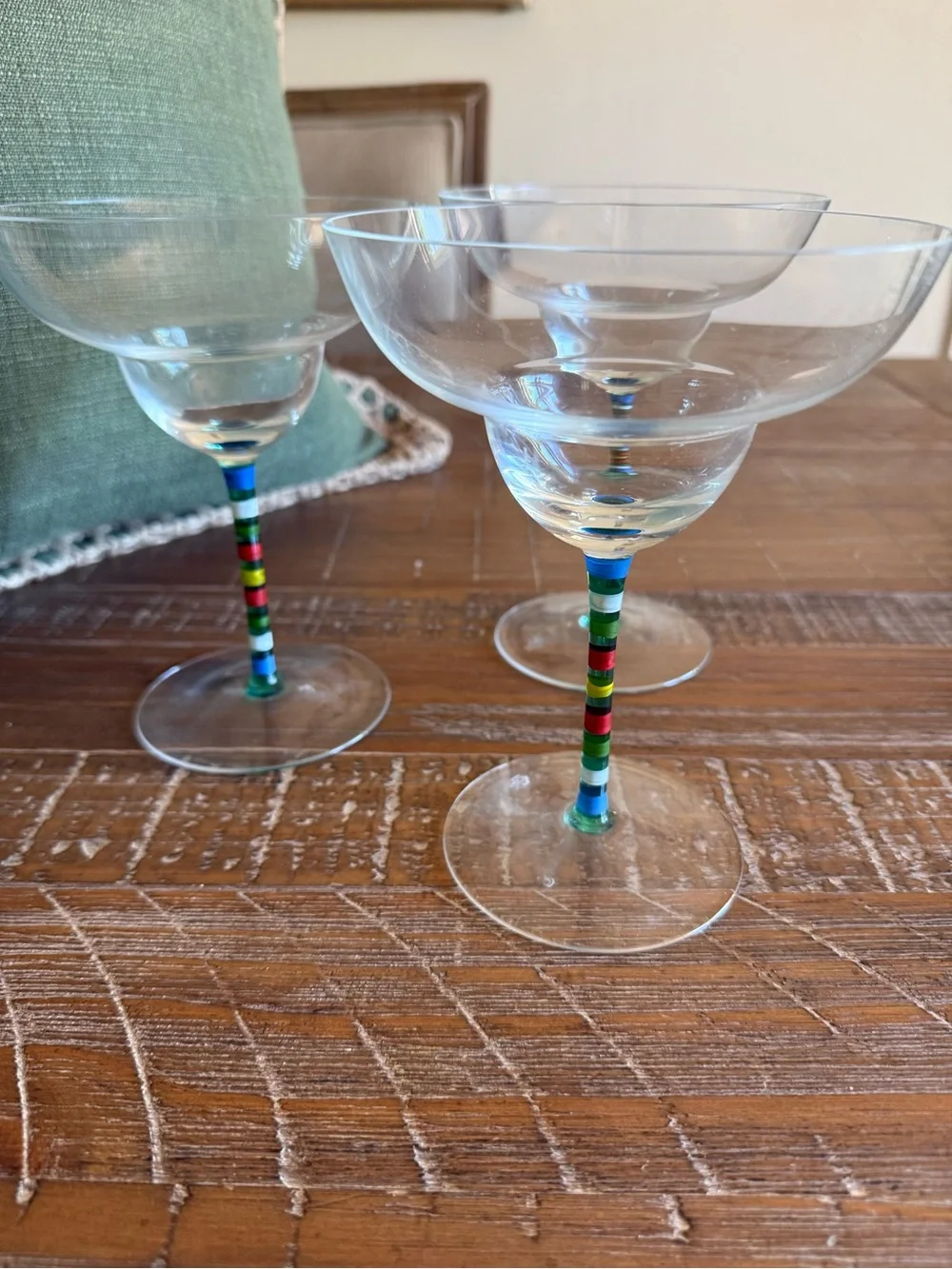 Retired Crate & Barrel Caprice margarita glasses set of 3